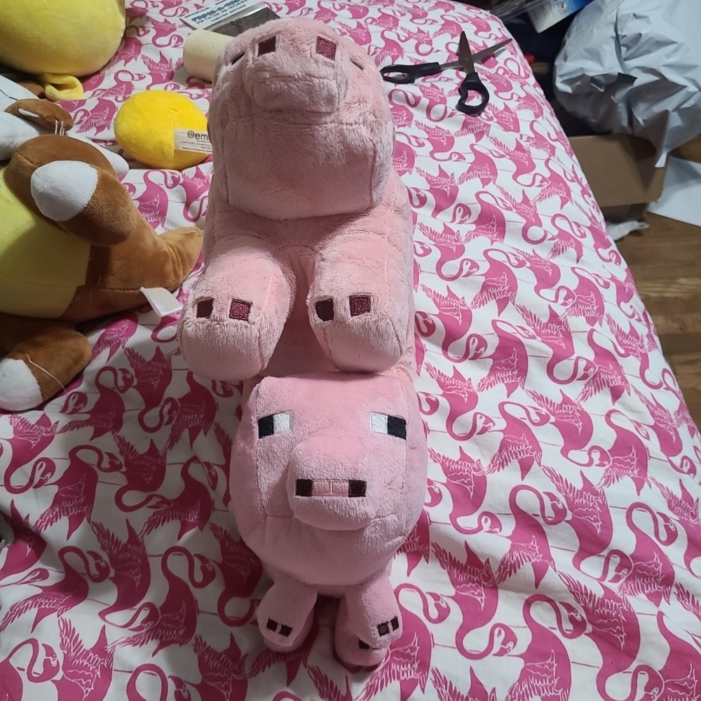2 Minecraft Pig Plushes